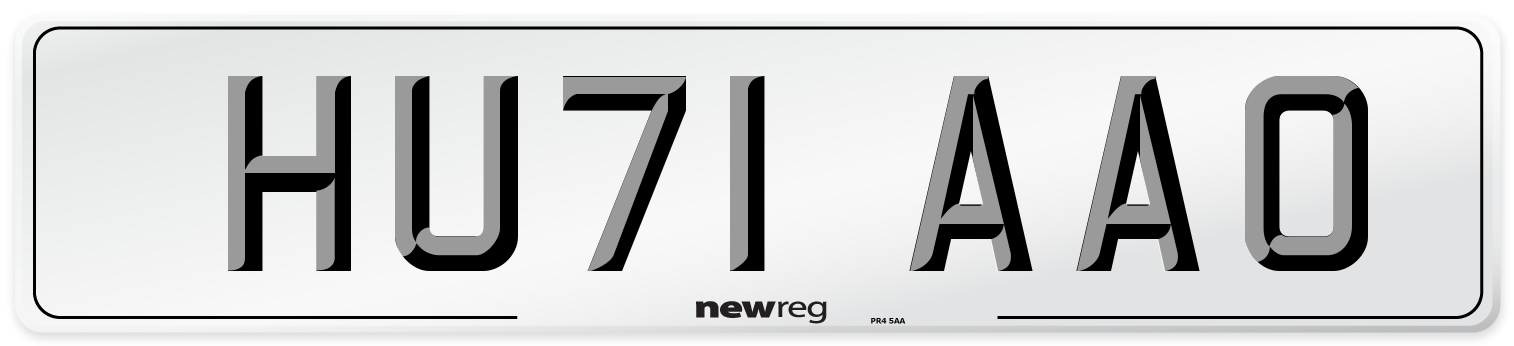 HU71 AAO Number Plate from New Reg
